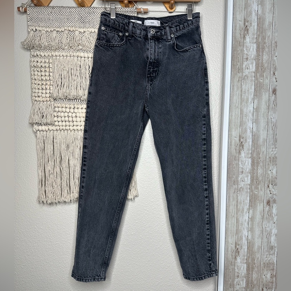 MNG Denim Black Wash Mom Jeans